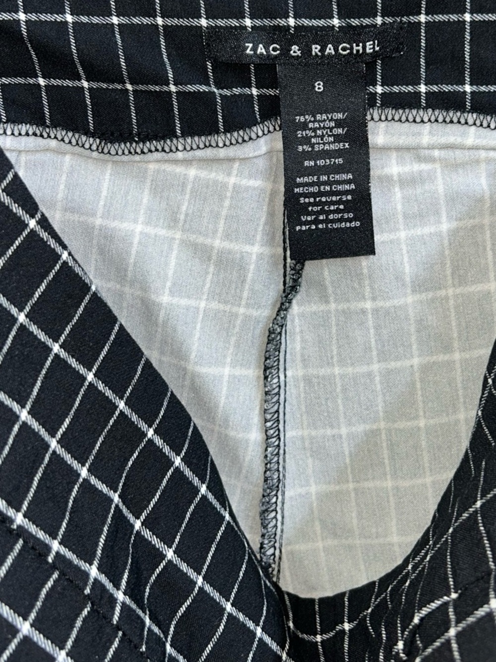 🔥5/$30🔥 Black Windowpane Grid Shorts | Zac & Rachel | Size 8 - Picture 3 of 7
